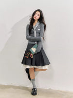 Navy Collar Knit Blouse