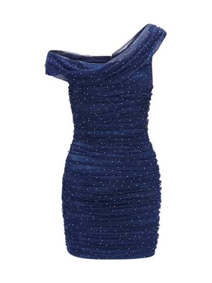 Off-Shoulder Cowl Neck Elegant Mini Dress