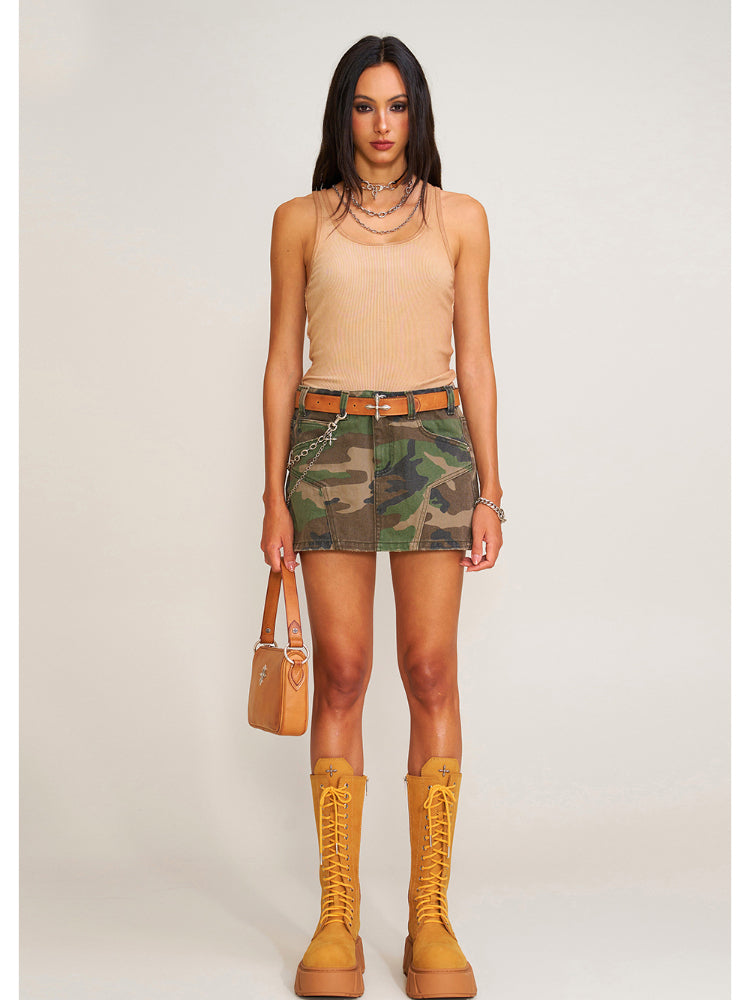 Compass Wild Origin Denim Skirt Desert Camouflage