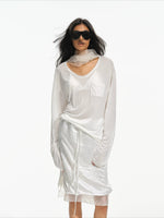 Silk Lyocell V Neck Tee