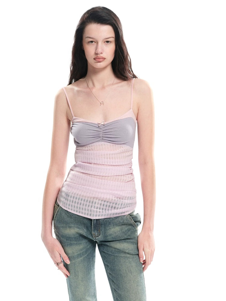 Purple Plaid Knit Camisole