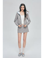 Contrast Hoodie Skirt Set