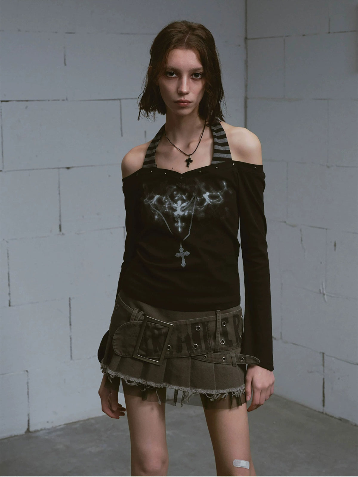Punk Rivet Halter Neck Top