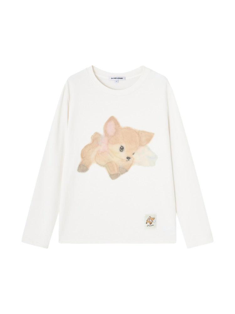 Off-White Deer Print Long-Sleeve T-shirt