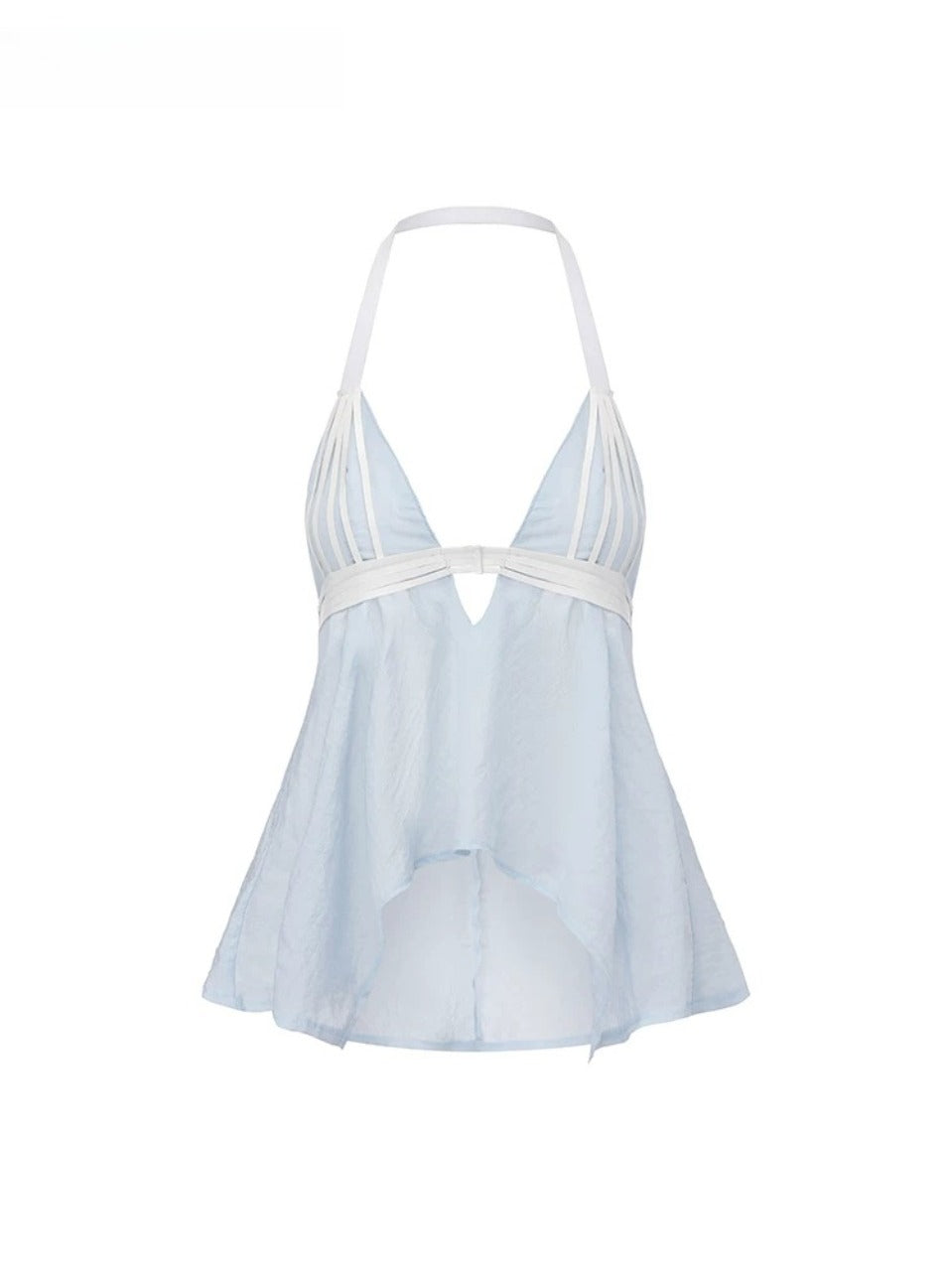 Backless V-Neck Halter Top