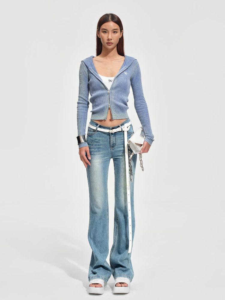 Equestrian Washed Cotton Knit Cardigan