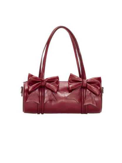 Red Sculptural Bow Underarm Bag