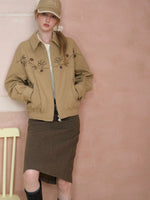 Floral Embroidered Utility Jacket