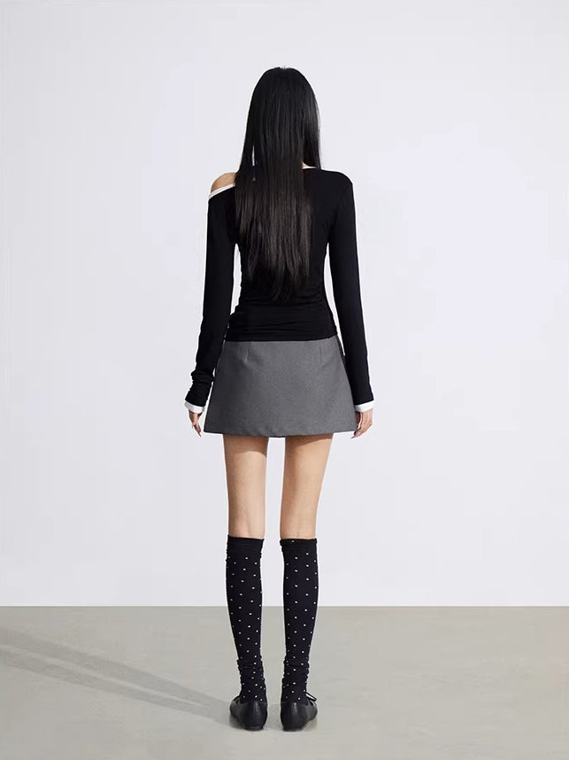 Asymmetric Rhinestone Tee