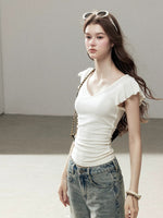 Flutter Sleeve Crop Top