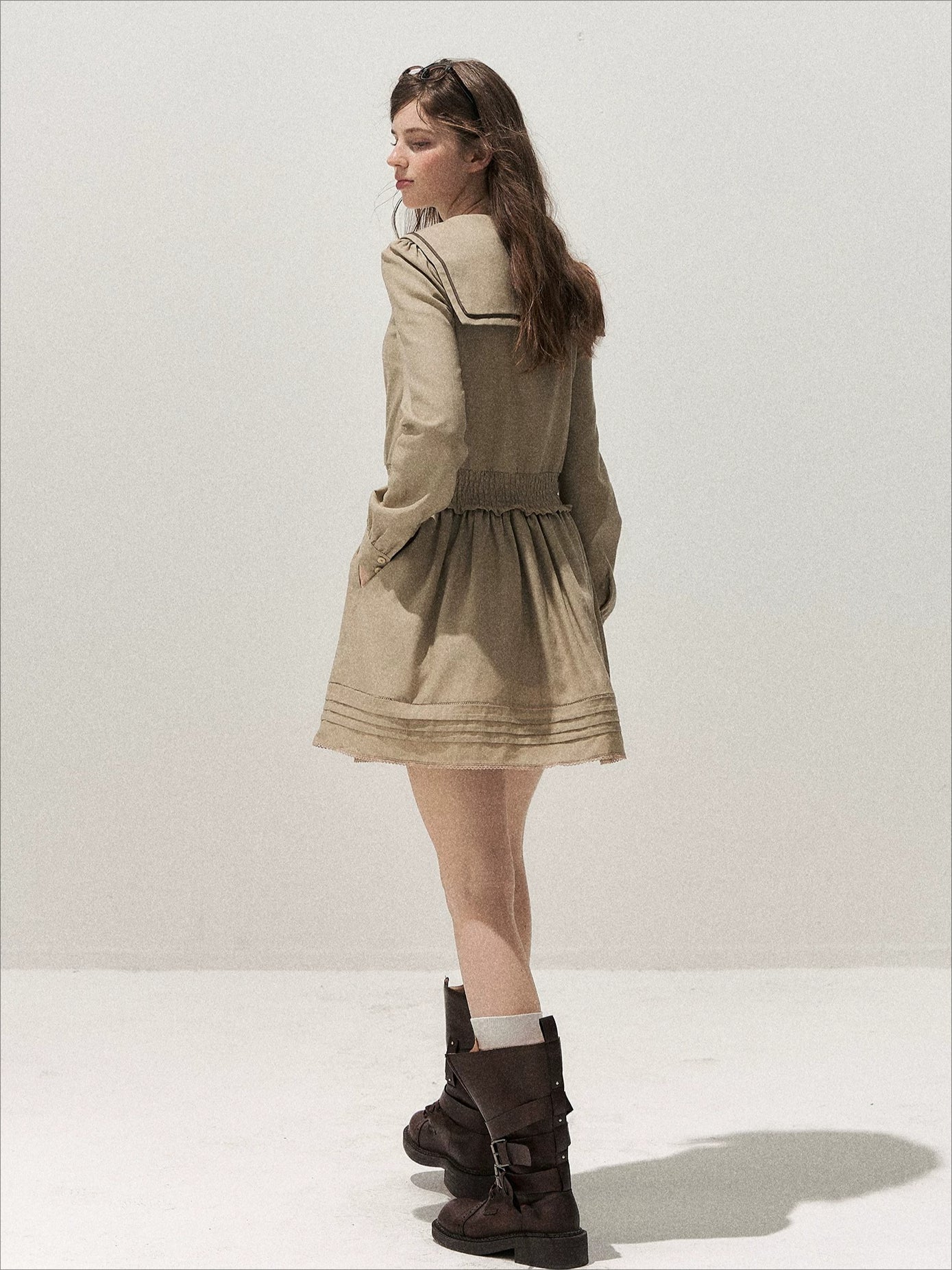 Sailor Collar Shirt Dress