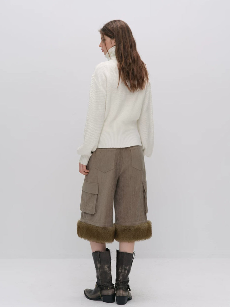 Oversized Toggle Collar Waffle Cardigan