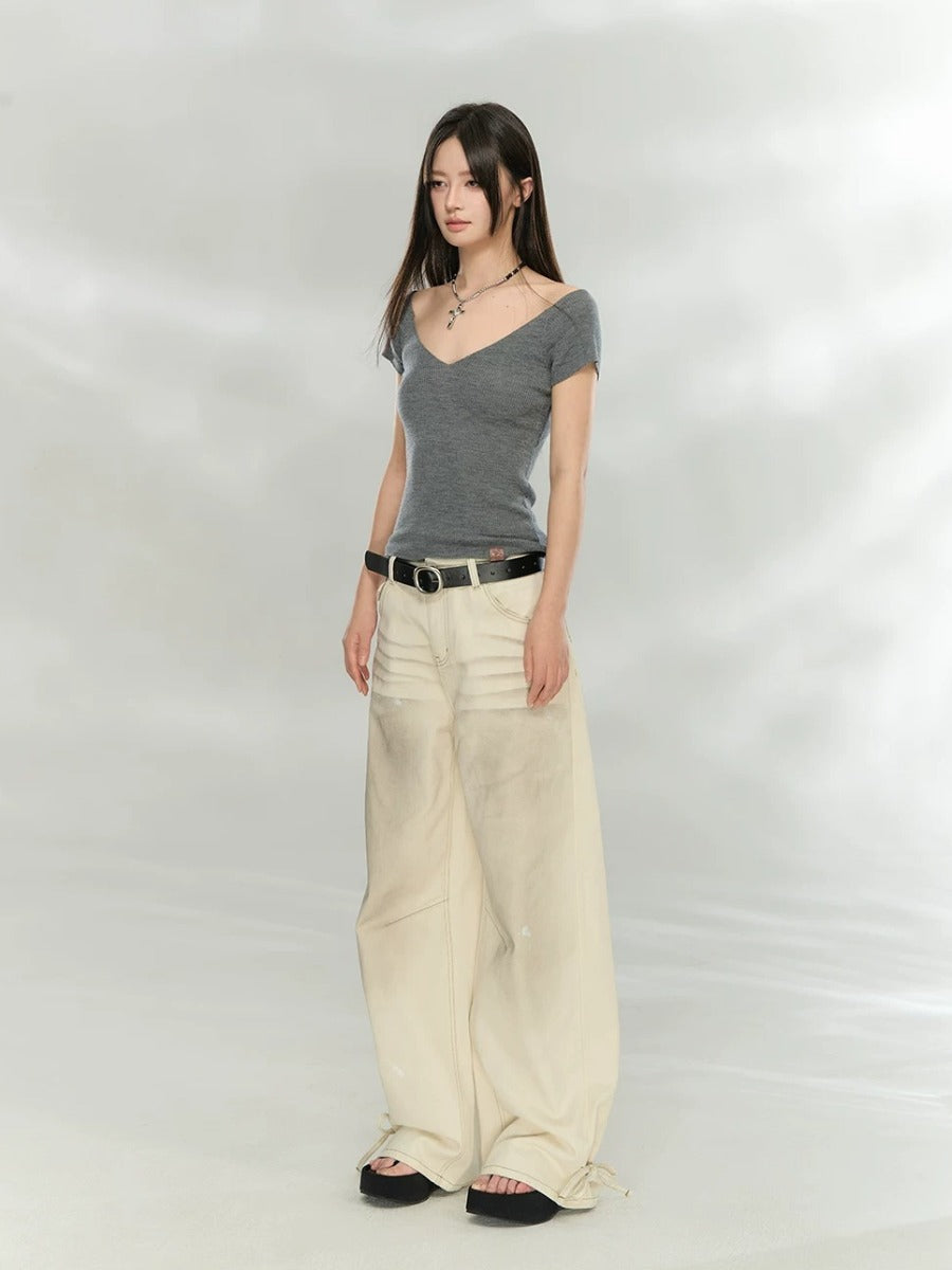Back Tie Knit Top