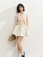 Lace Collar Fake Two-piece Cardigan