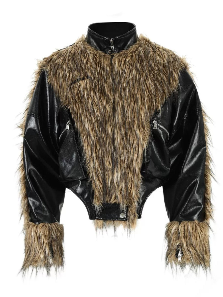 Patchwork Faux Fur Jacket