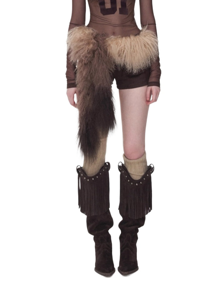 Suede Studded Cargo Shorts