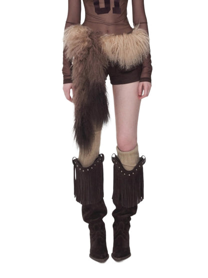 Suede Studded Cargo Shorts