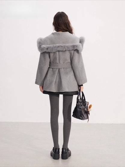 Oversized Wool Tie Coat