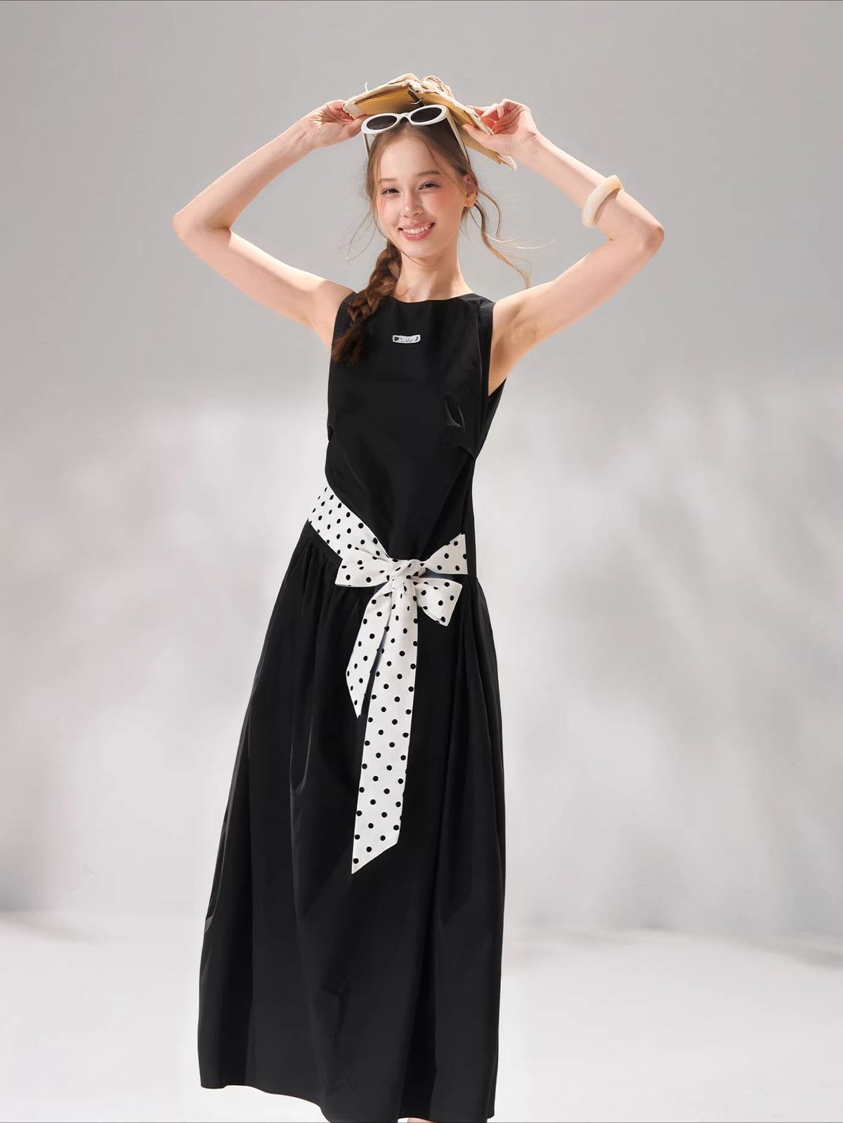 Polka Tie Midi Dress