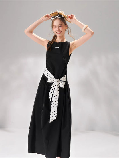 Polka Tie Midi Dress