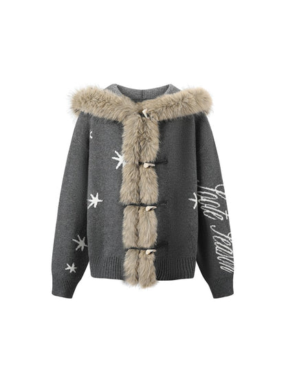 Hooded Toggle Knit Jacket