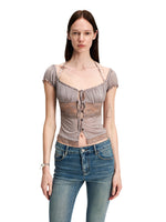 Purple Acetate Lace Beaded Cardigan