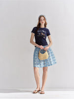 Floral Pleated Mini Skirt