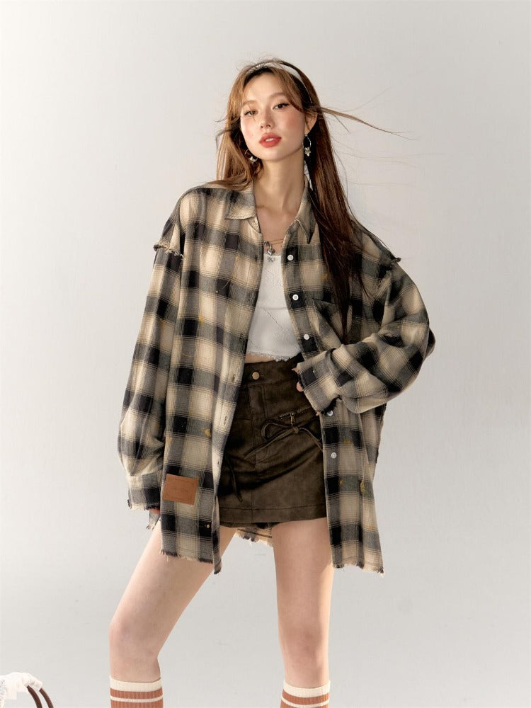 Black &amp; Blue Vintage Plaid Shirt