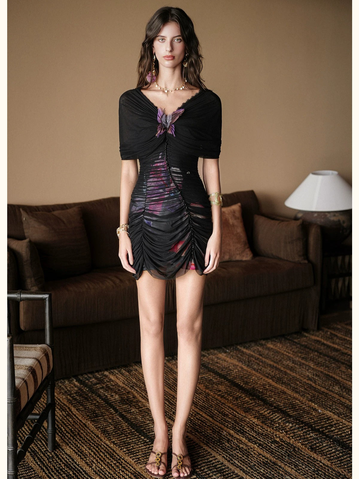 Butterfly Mesh Bodycon Dress