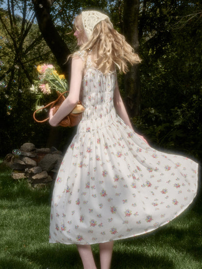 French Relaxed Old Money Floral Long Dress