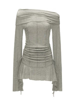 Asymmetric Ruched Modal Midi Dress
