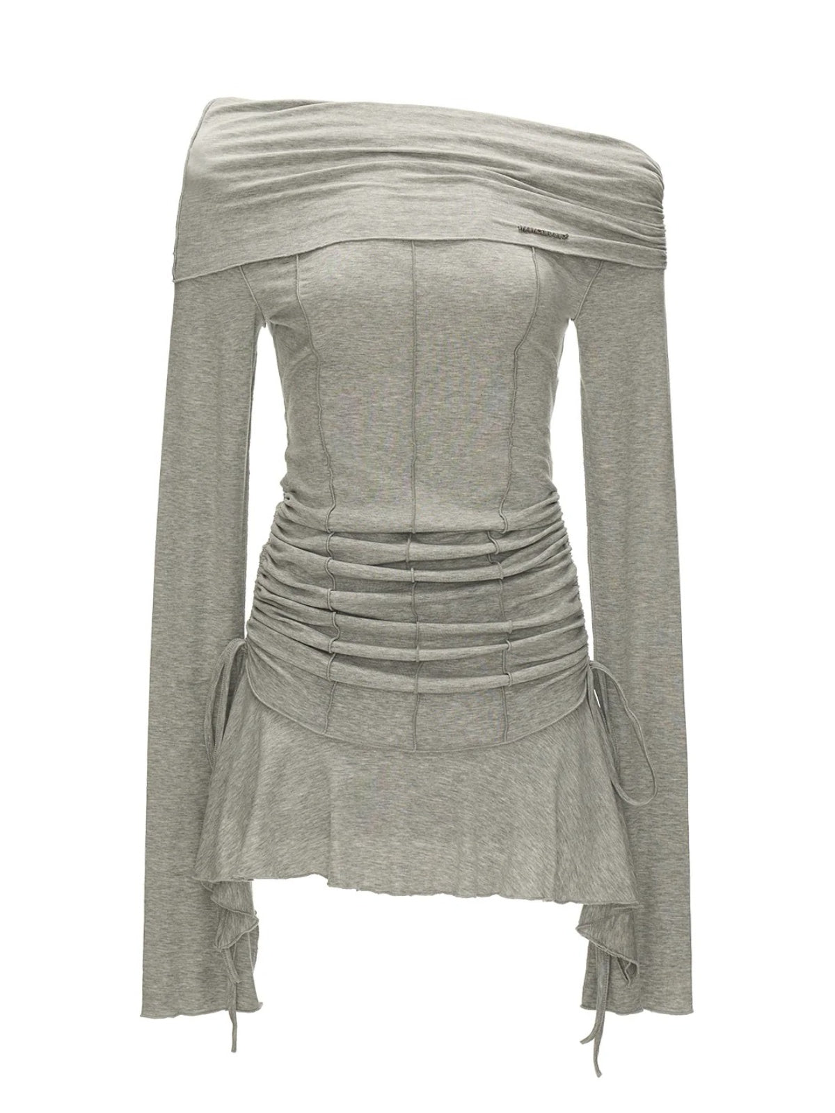 Asymmetric Ruched Modal Midi Dress