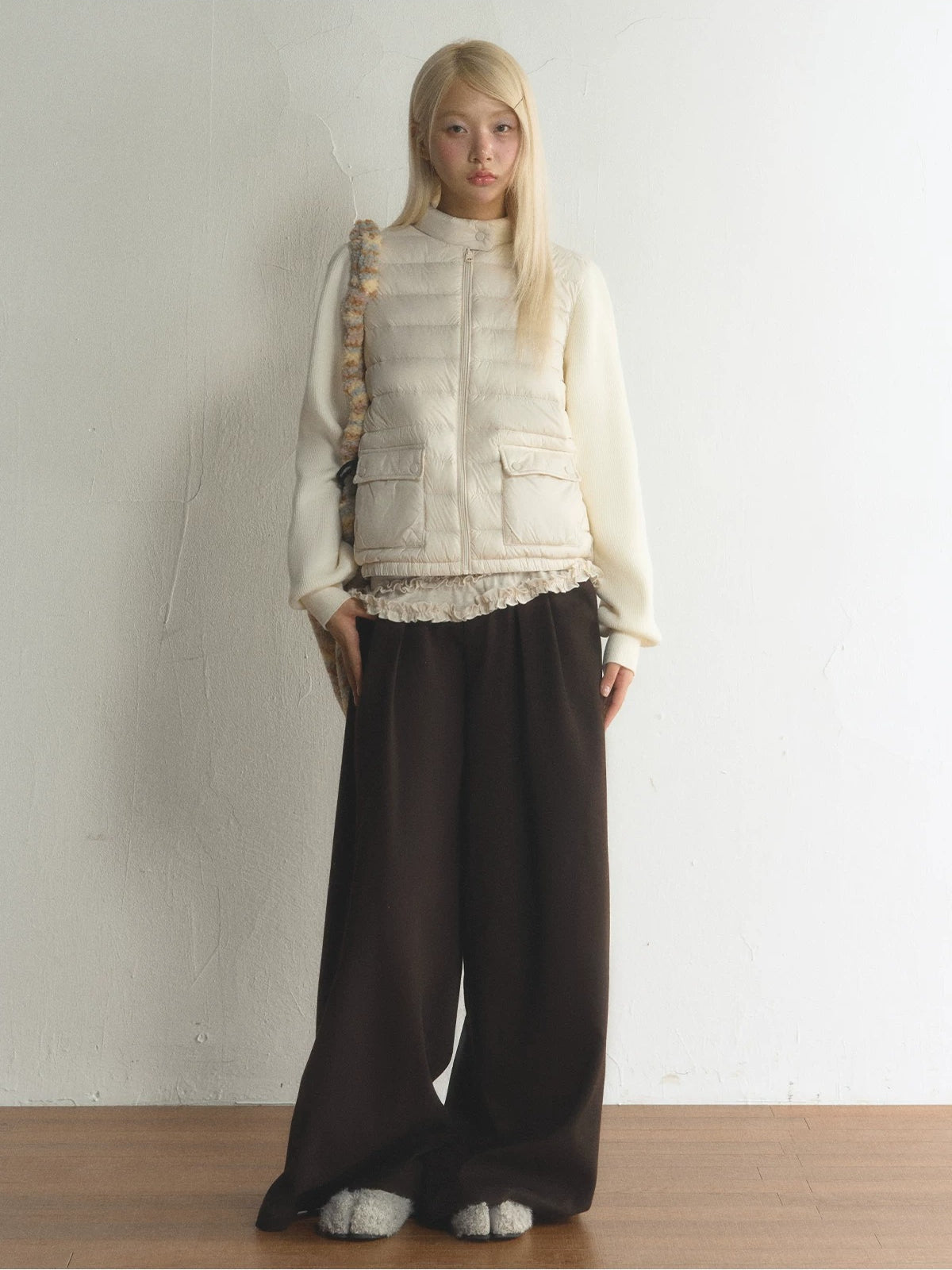 Vintage Belted Pleated Wide-Leg Pants