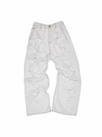 Distressed White Ripped Wide-leg Pants