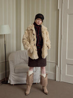 Rex Rabbit Patchwork Fur Jacket