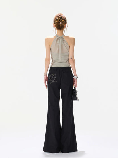 Grey Narrative Halter Top