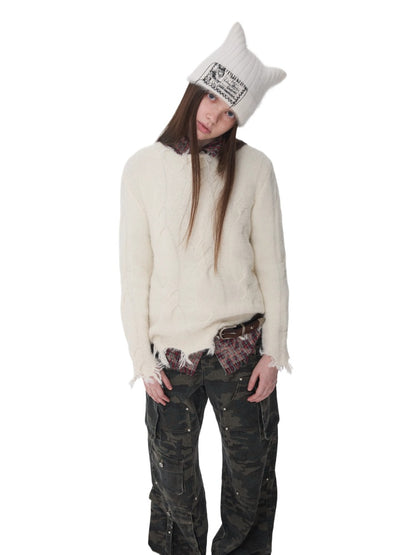 Cable Wool Brushed Sweater