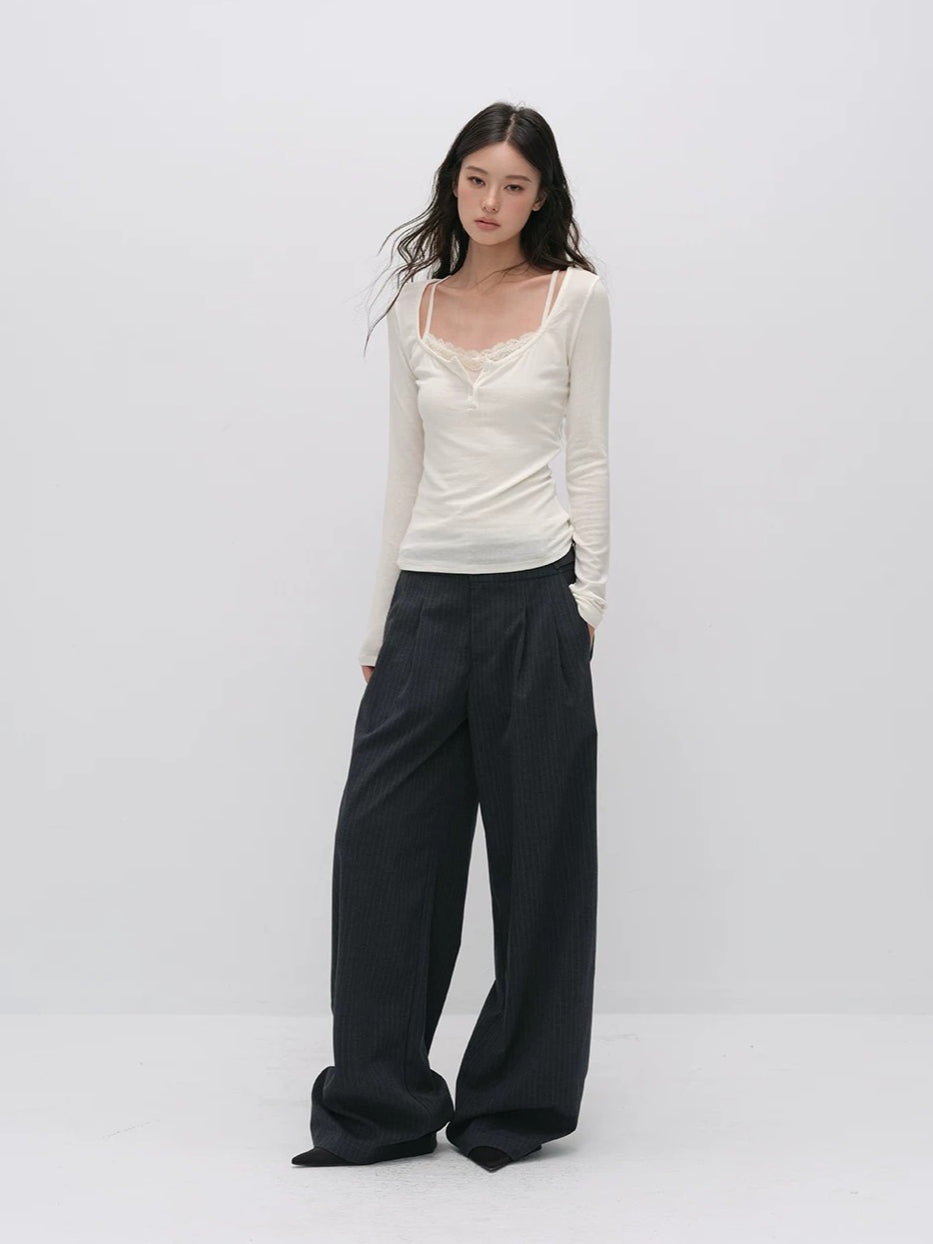 Lace Layered Wool Top