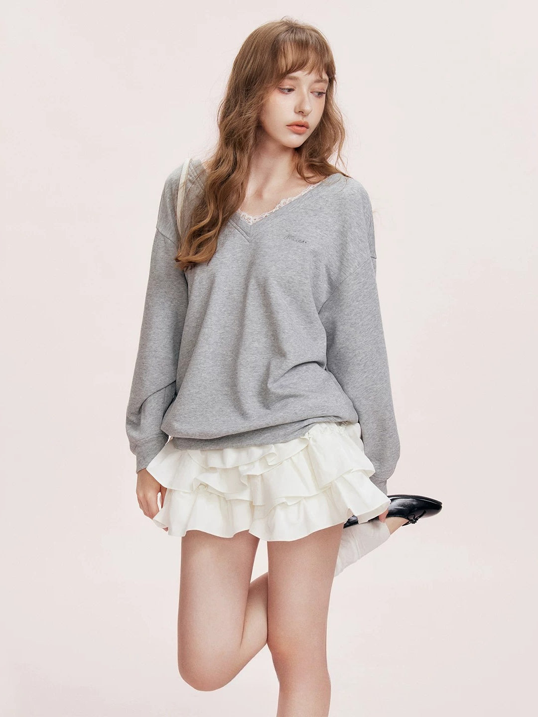 Lace Bow Sweatshirt