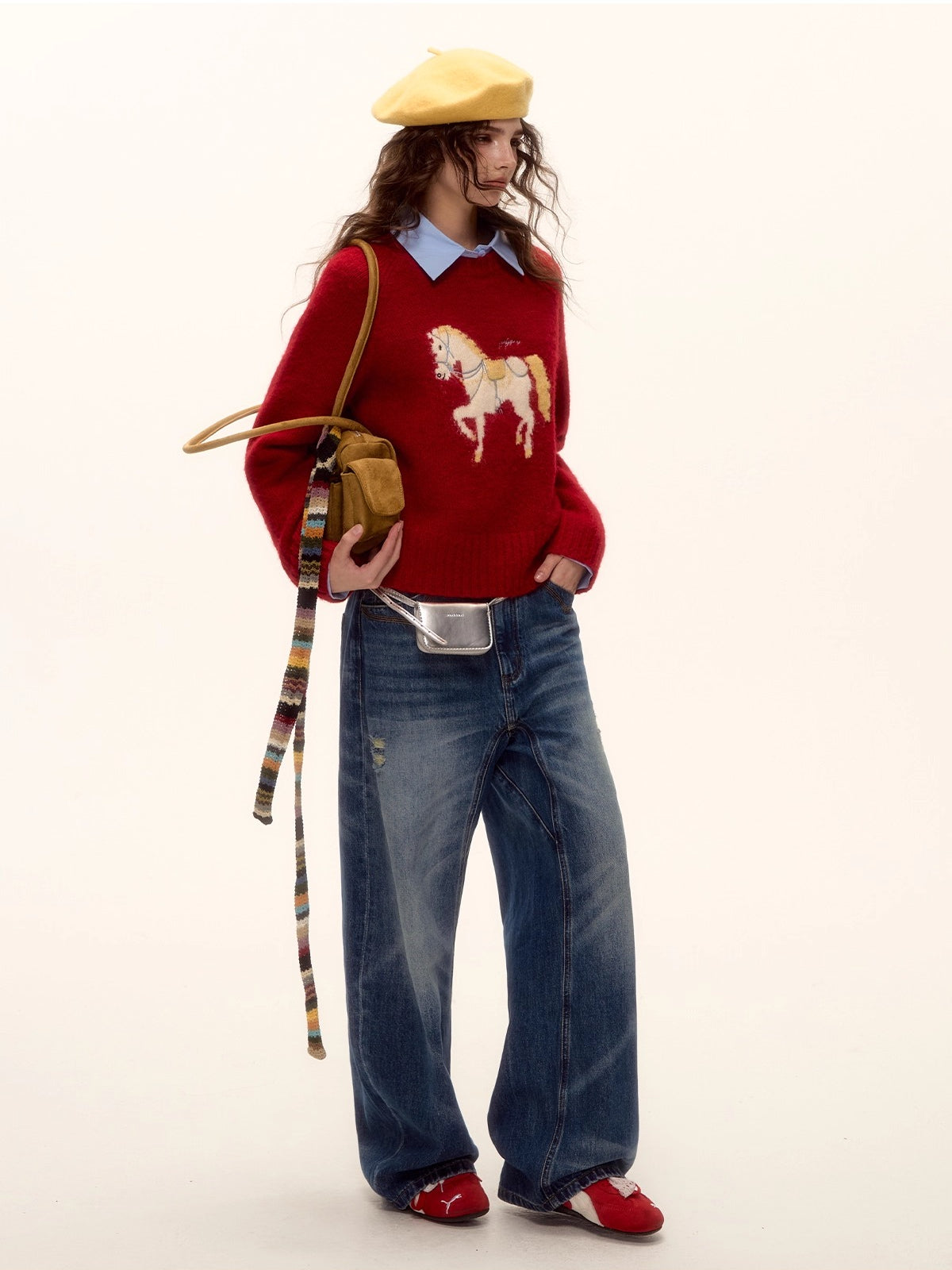 Playful Pony Embroidered Sweater