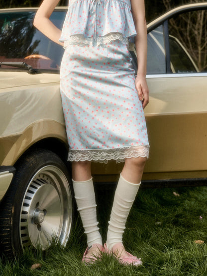 Rose Print Skirt Set