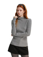 Seamless Wool Blend Mockneck Top