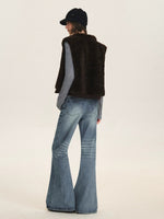 Faux Fur Knit Trim Vest