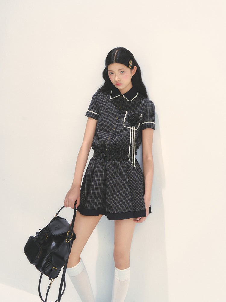 Bow Tie Plaid Dress