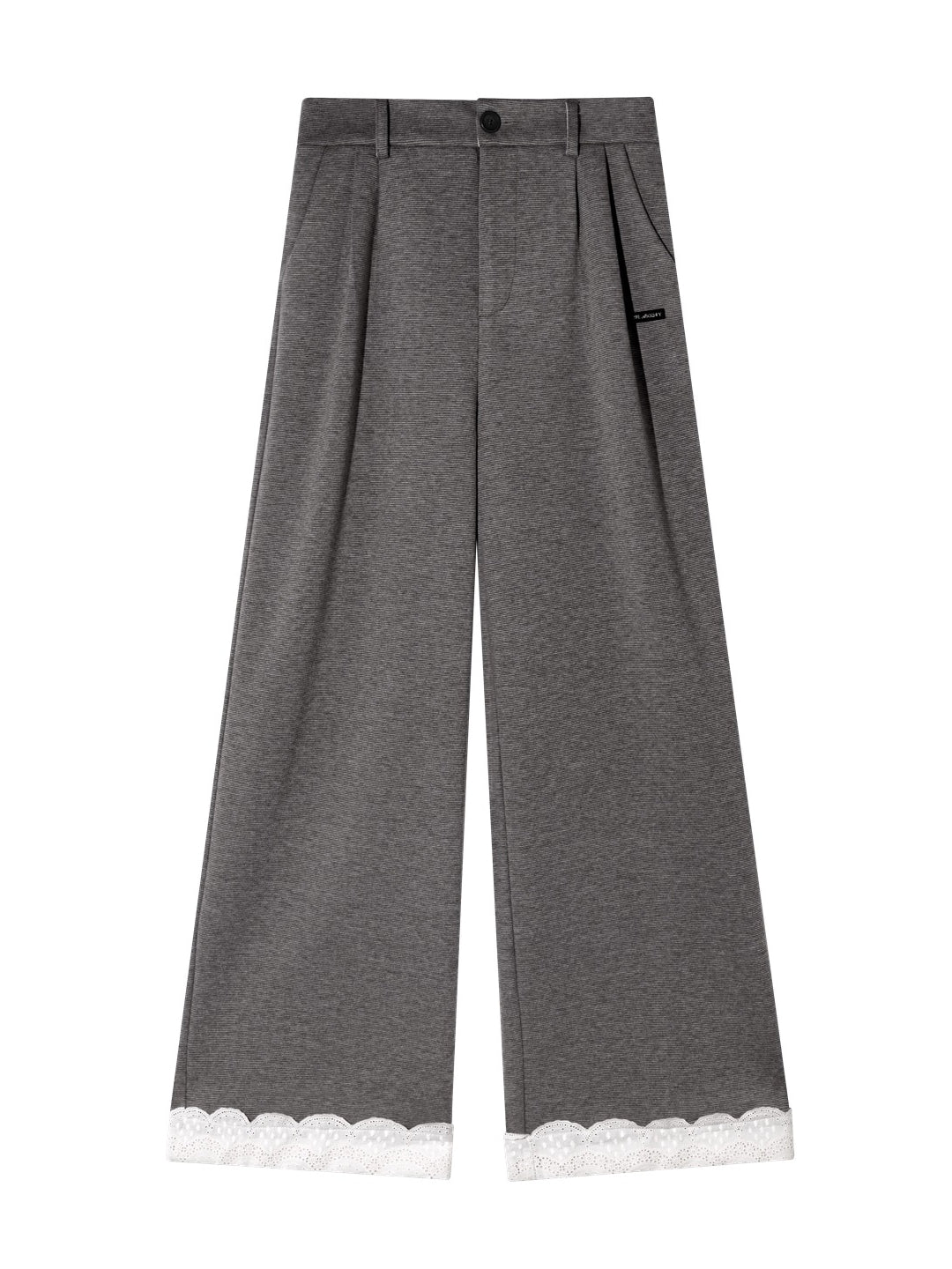 Wool Embroidered Trim Pants