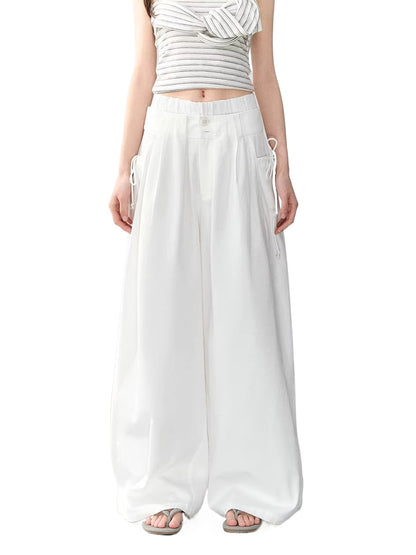 Double-Waist Oversized Wide Leg Pants