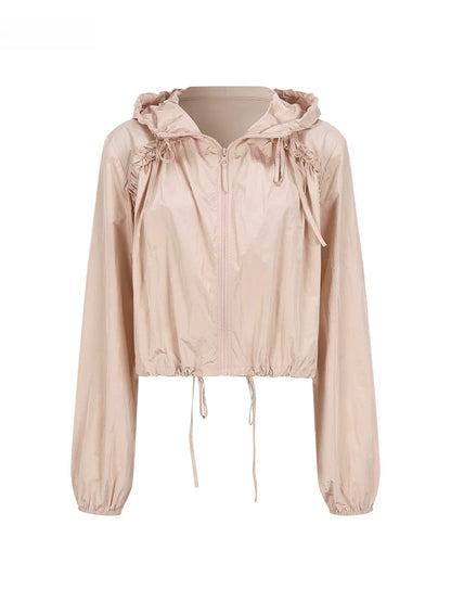 Pink Ruffle Hooded Jacket