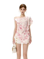 Island Print One Shoulder Top