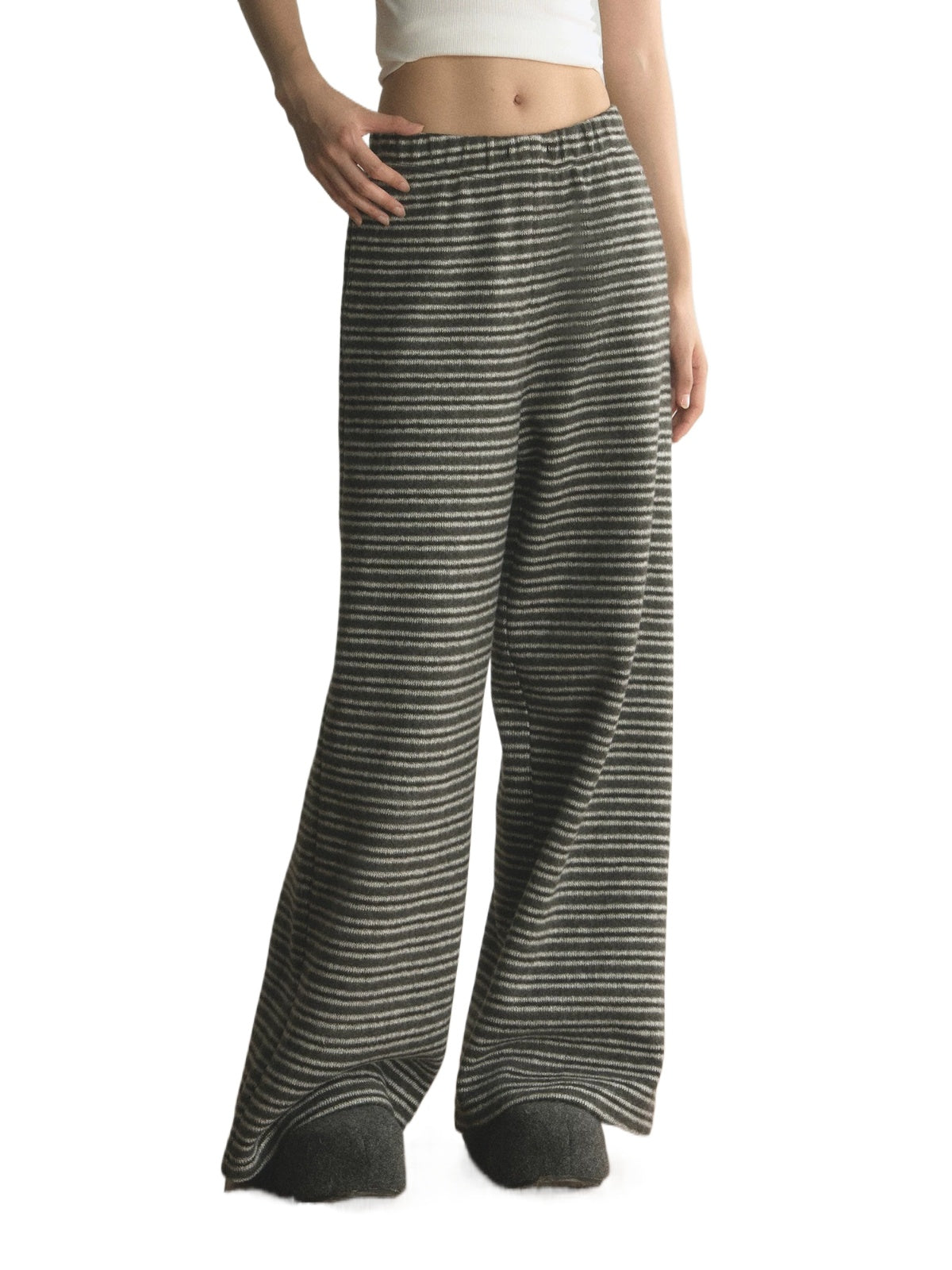 Striped High Waisted Wide Leg Pants