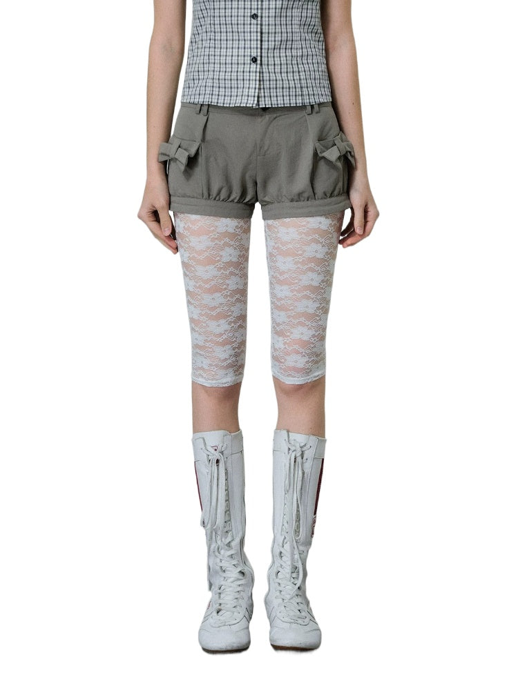 Gray Bow Cargo Shorts